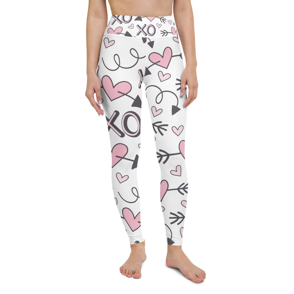 High Waist Valentine's Day Leggings Xoxo