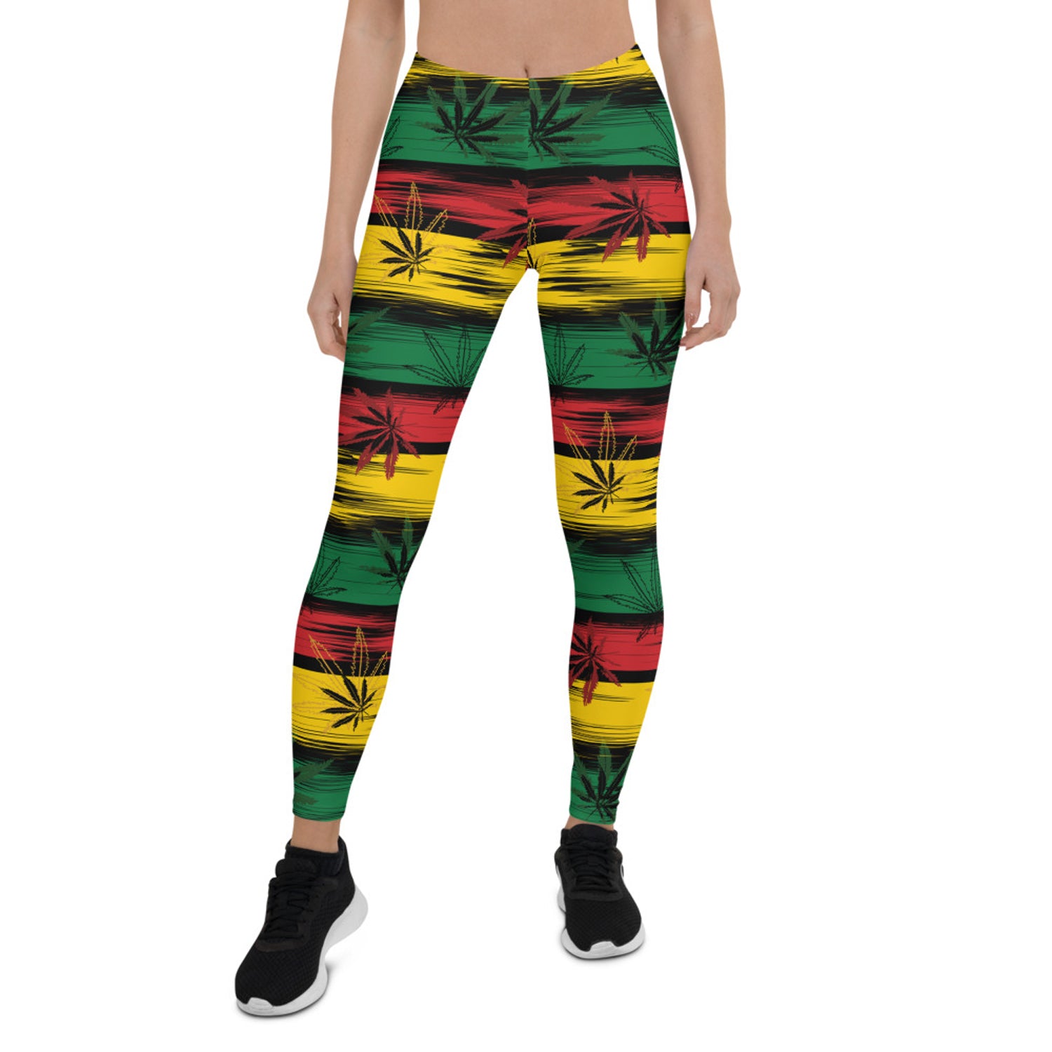 Womens Reggae and Cannabis Leggings | Maroon Sooty