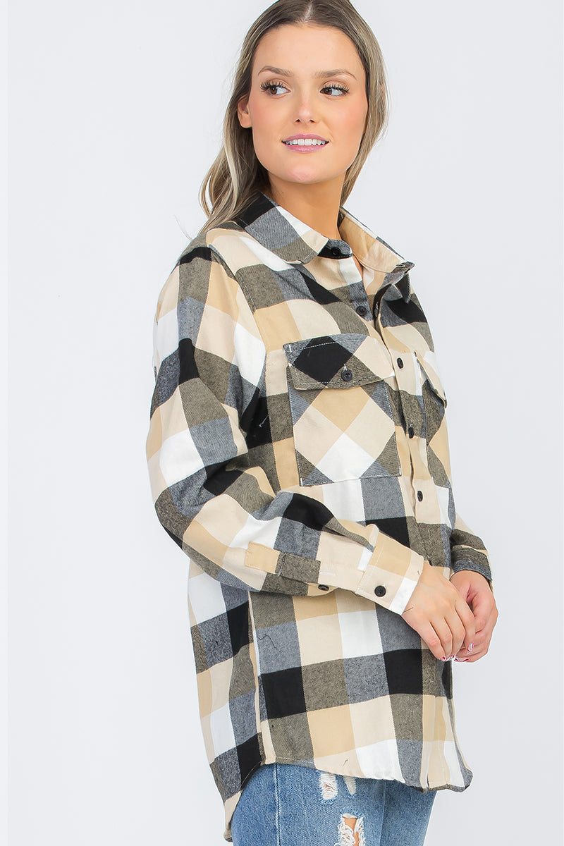 Oversize Boyfriend Plaid Checkered Flannel