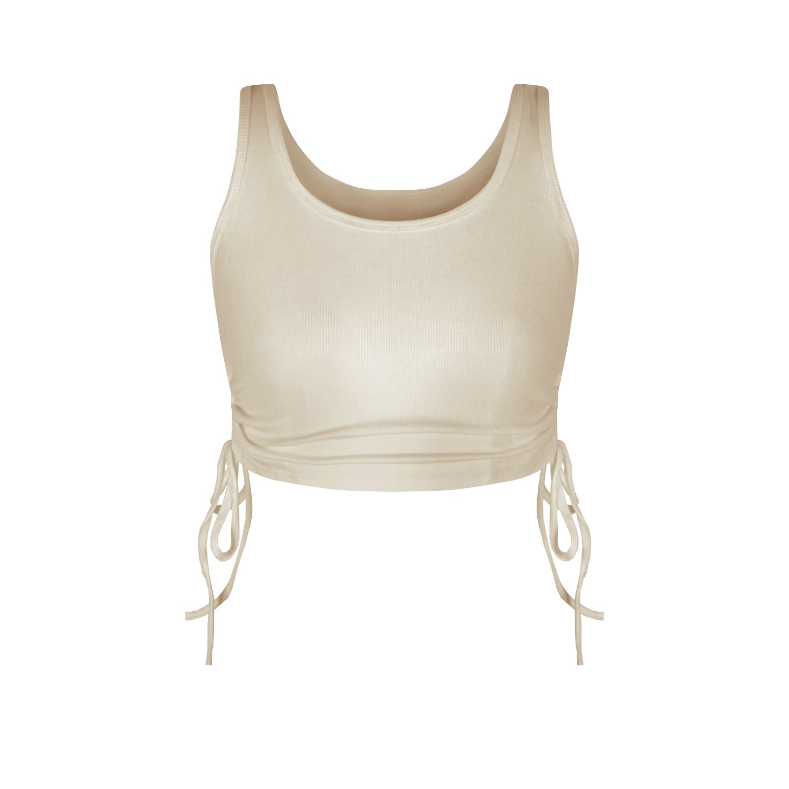 New Solid Drawstring Threaded Super Short Sexy Tank Top