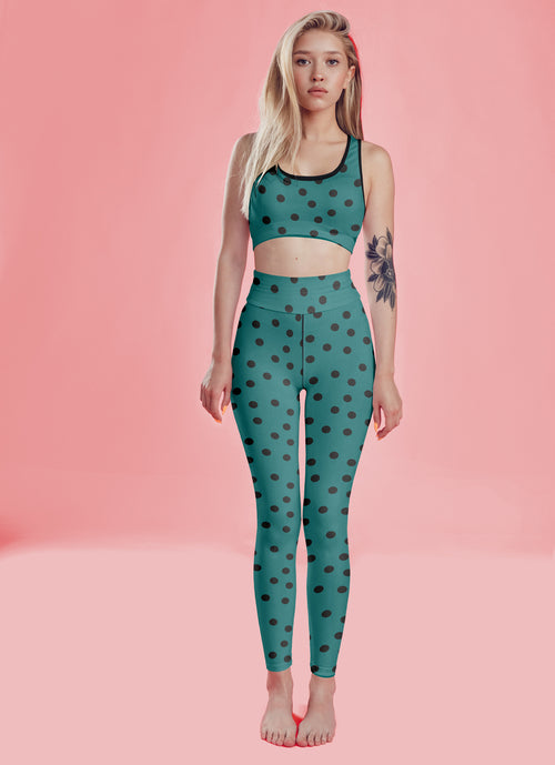 Green Polka Dot Fitness Set