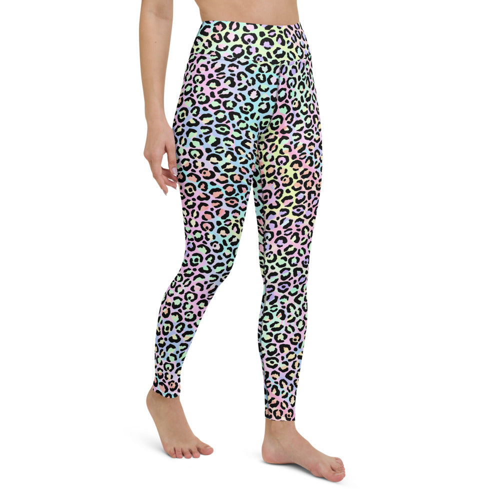 Pastel Leopard Leggings High Waist