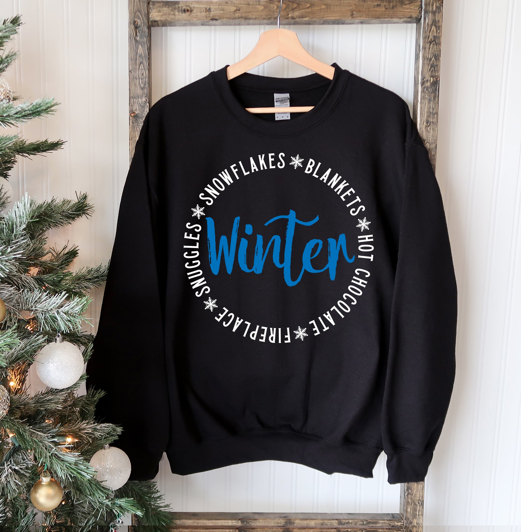 Snowflakes Blankets Winter Sweatshirt | Agate