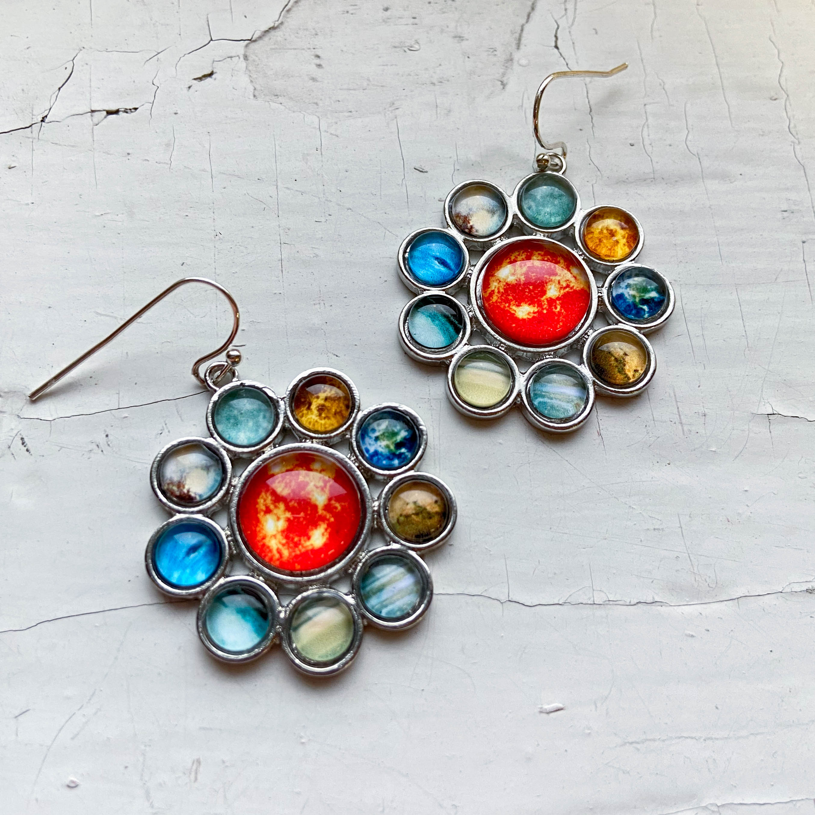 Solar System Halo Dangle Earrings | Purple Eunostus