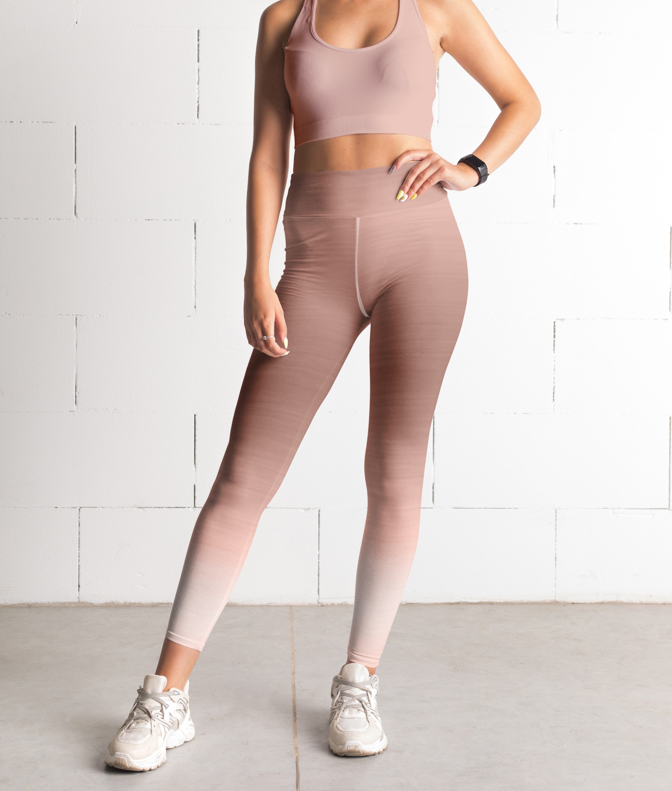 High Waist Rose Gold Ombre Leggings