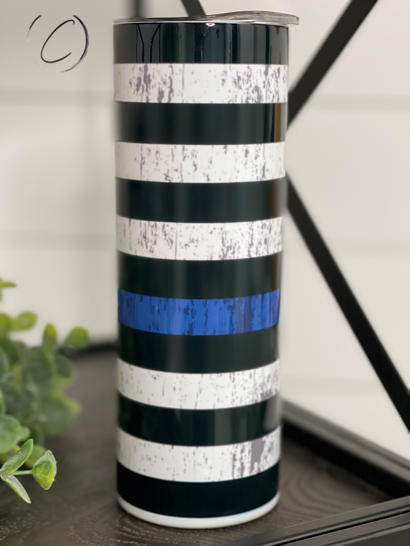 Thin Blue Line 20oz Skinny Tumbler