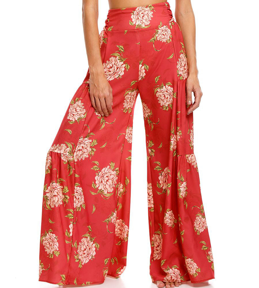 Digital Printing Women's Loose Casual Trousers Wide Leg Pants