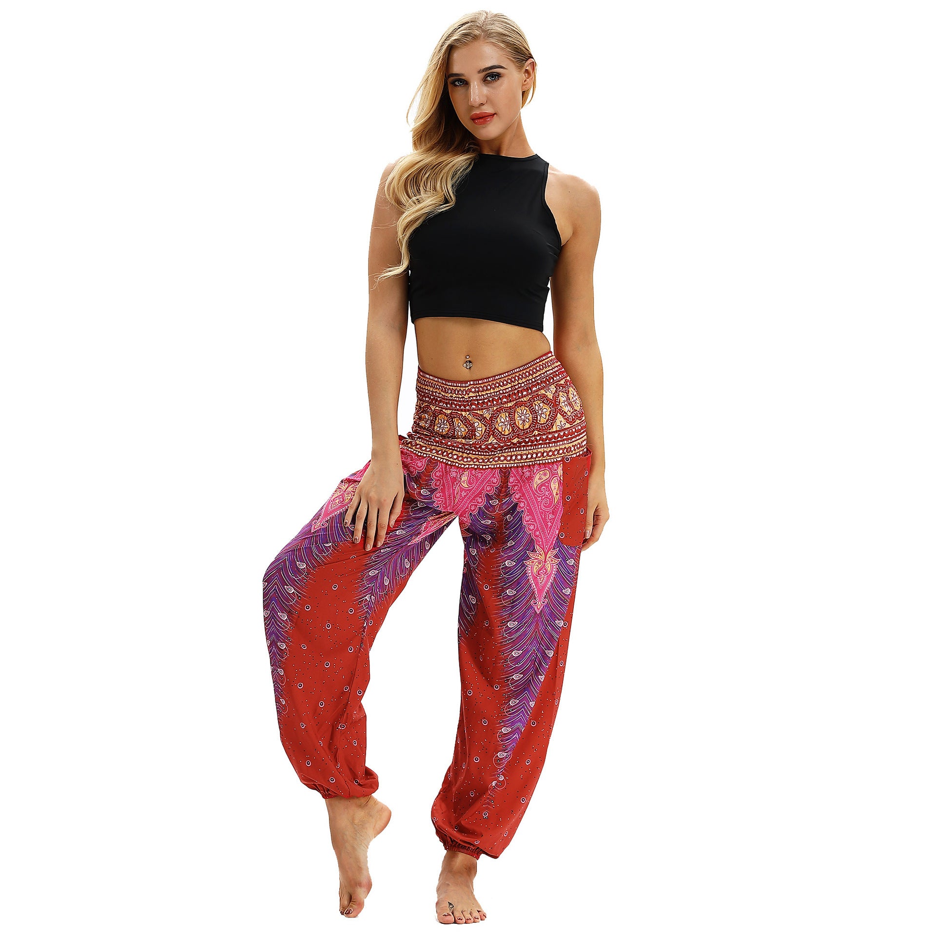 New Printing Leisure Beam Foot Yoga Pants