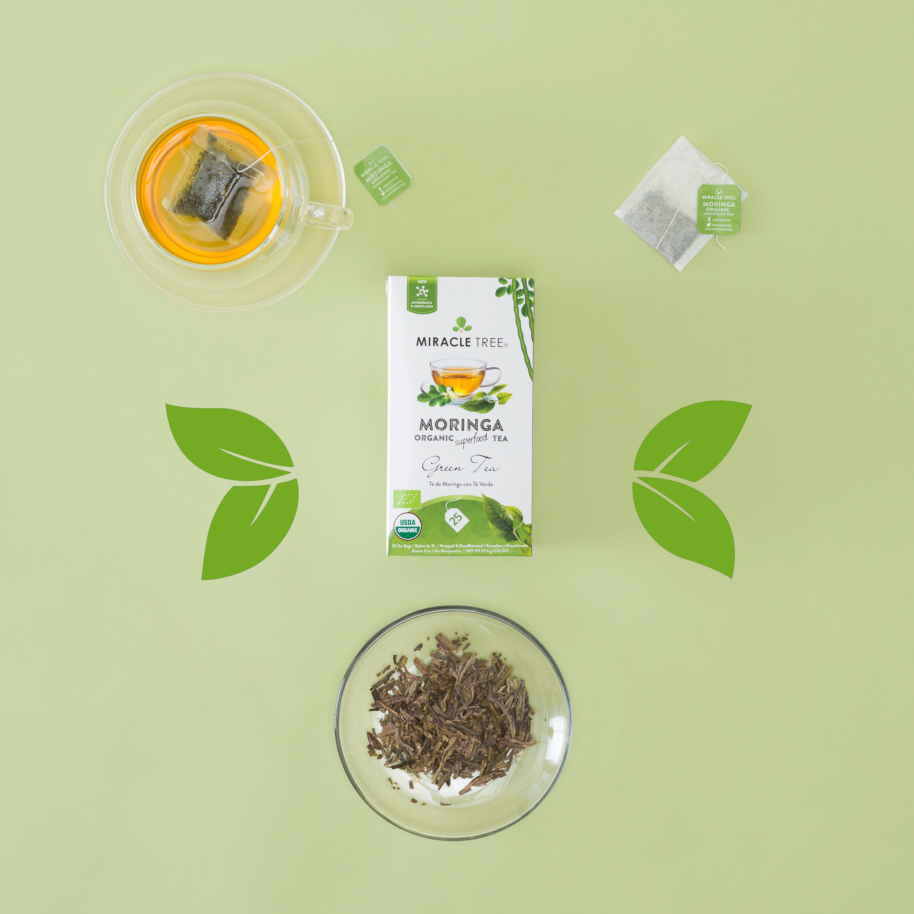 Miracle Tree's Organic Moringa Tea, Green Tea