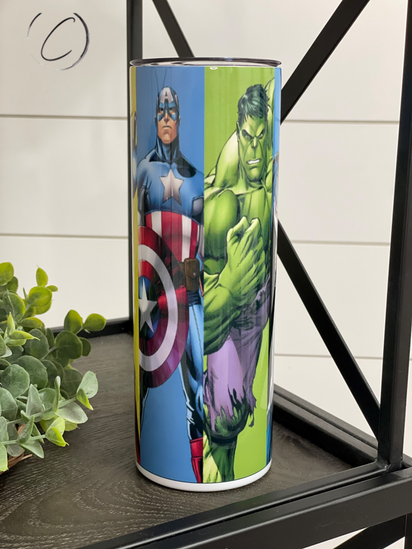 Superheroes 20oz Skinny Tumbler