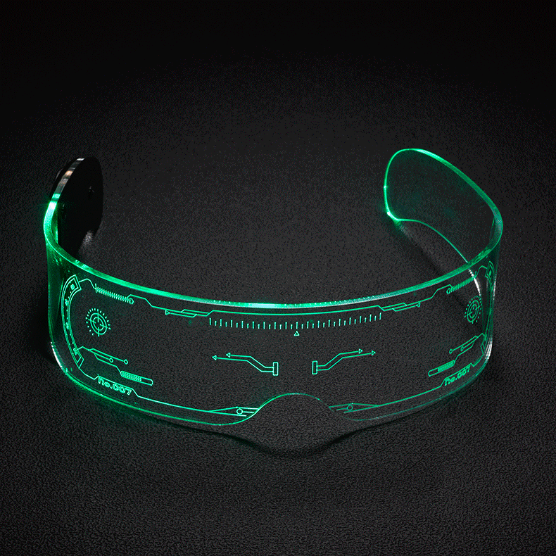 7 Color Decorative Cyberpunk LED Goggles LED Luminous Glasses