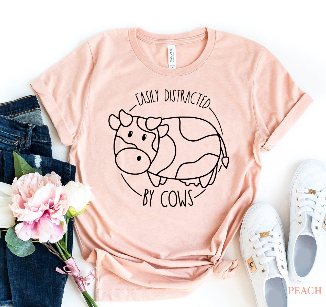 Easily Distracted By Cows T-shirt | Agate