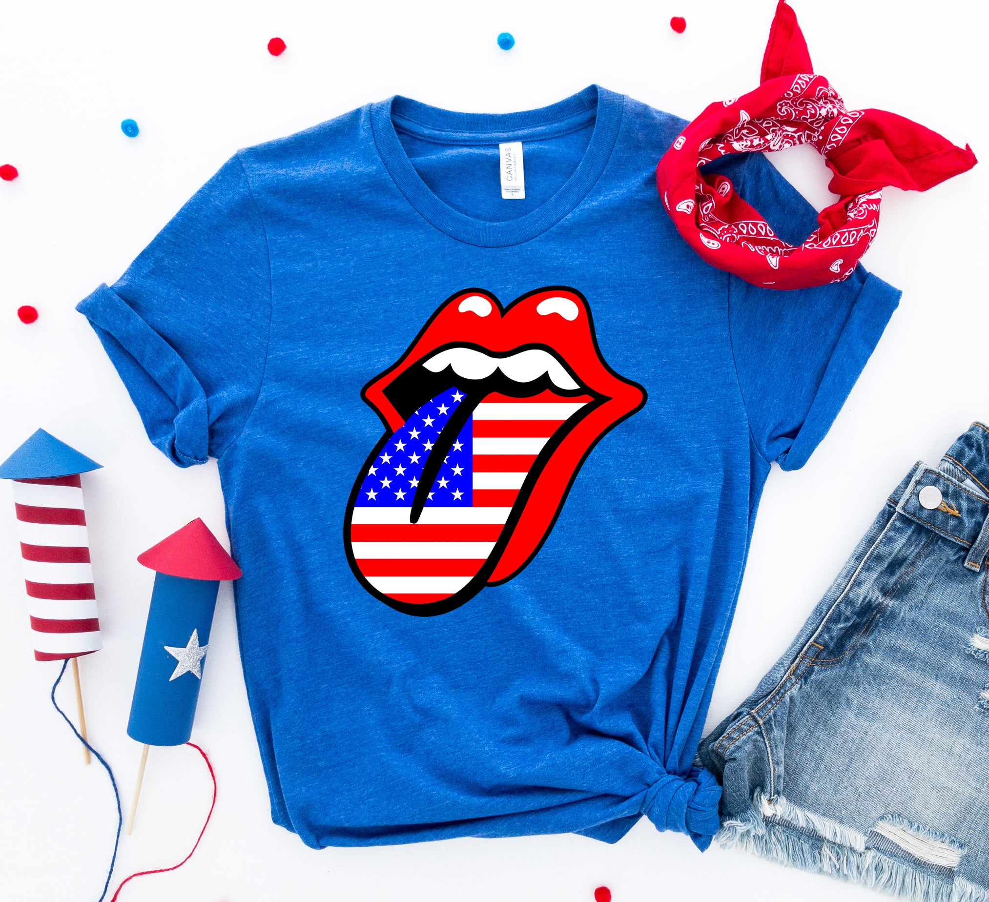 USA Lips 4th of July T-shirt | Agate