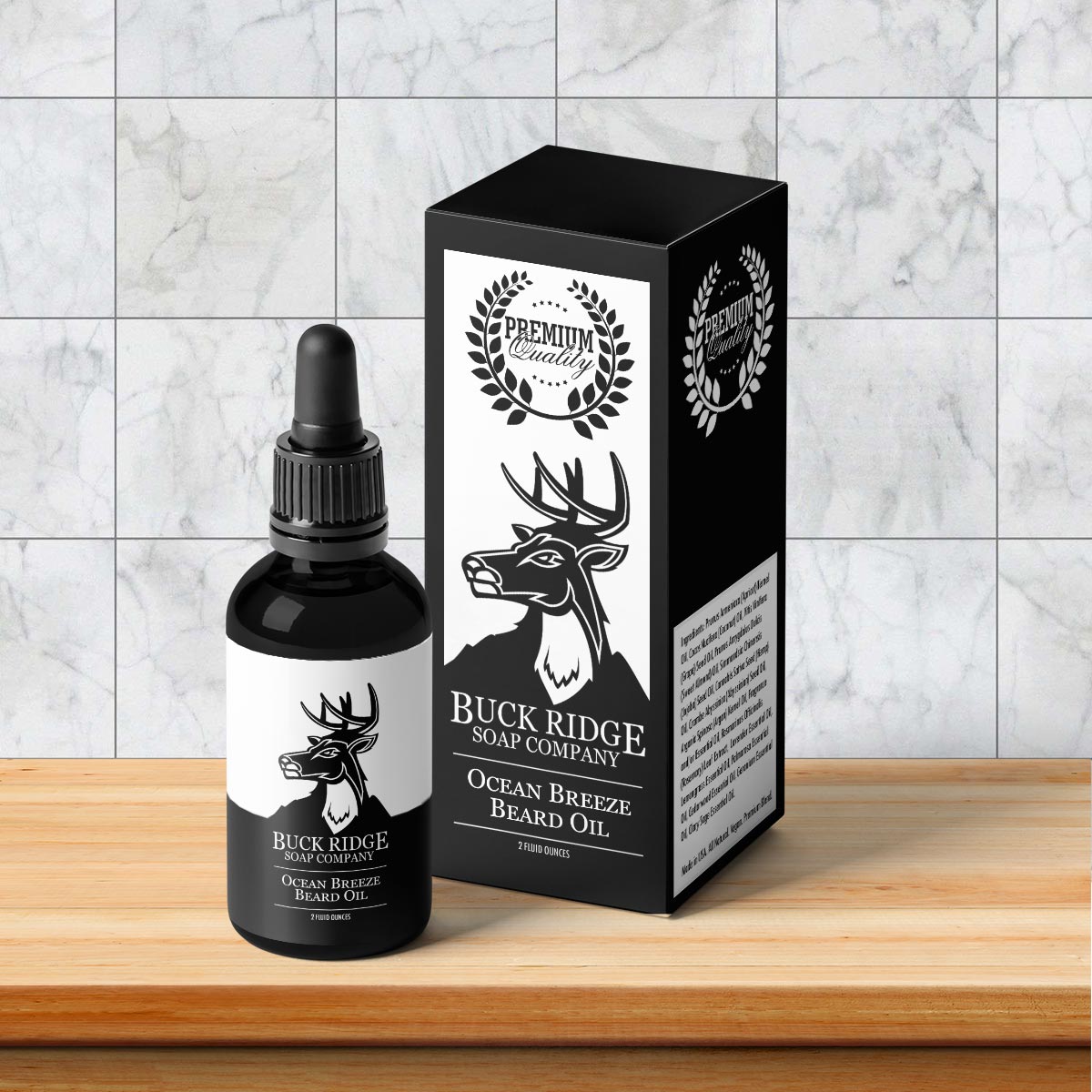 Buck Ridge Ocean Breeze Premium Beard Oil | Black Oliver