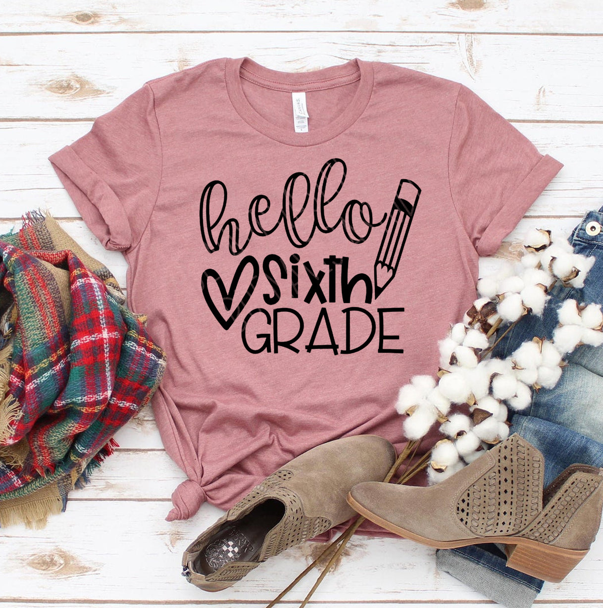 Hello Sixth Grade T-shirt | Agate