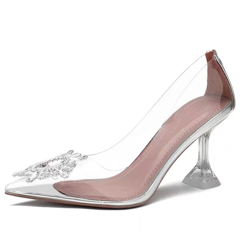 New women shoe Pointed Toe transparent high heels sexy Sandal