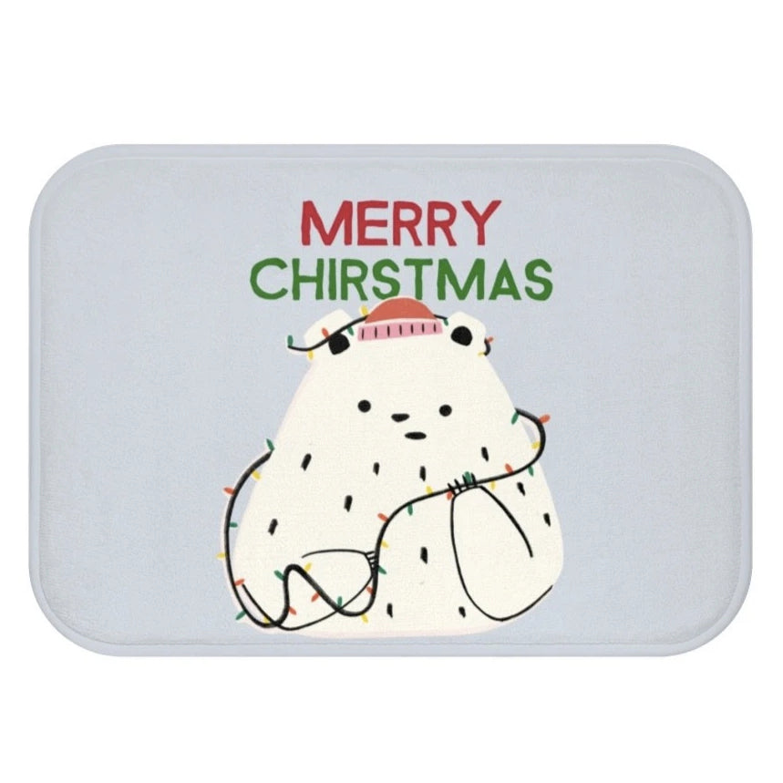 Polar Bear & Christmas Lights Bath Mat Home Accents | Yellow Pandora