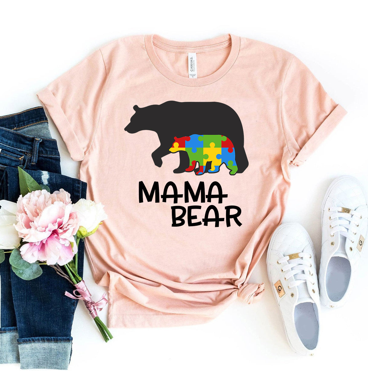 Autism Mama Bear T-shirt | Agate