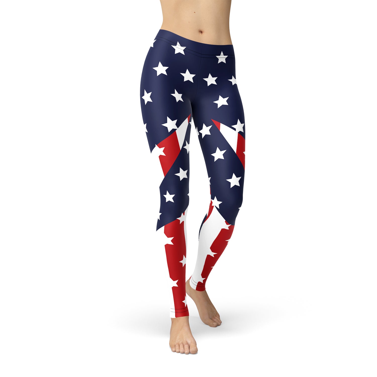 Womens American Flag Leggings | Maroon Sooty