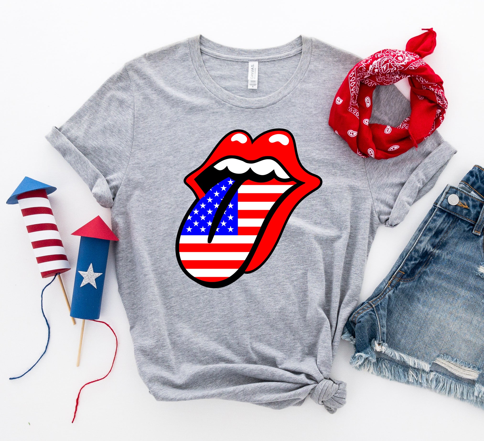 USA Lips 4th of July T-shirt