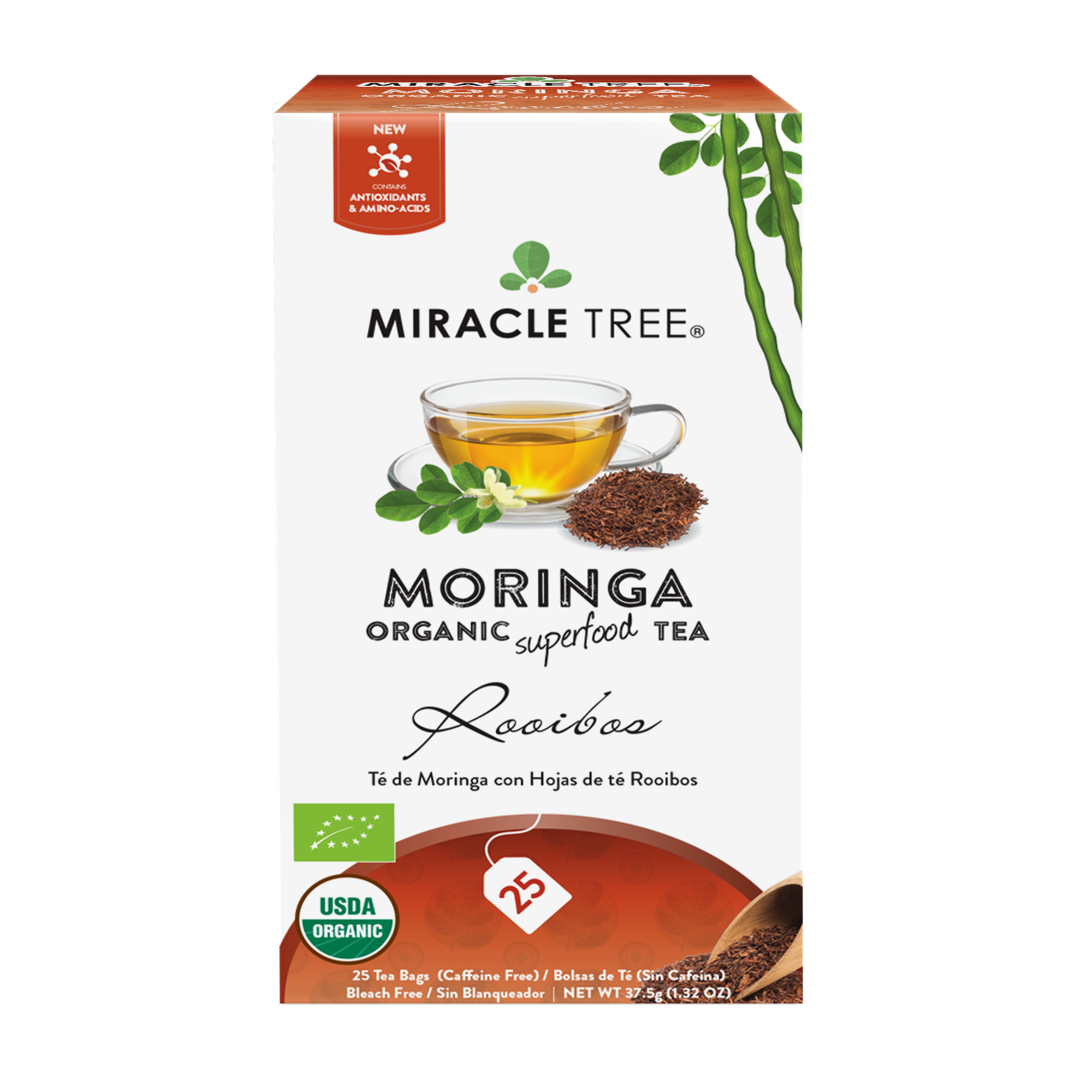 Miracle Tree's Organic Moringa Tea, Rooibos