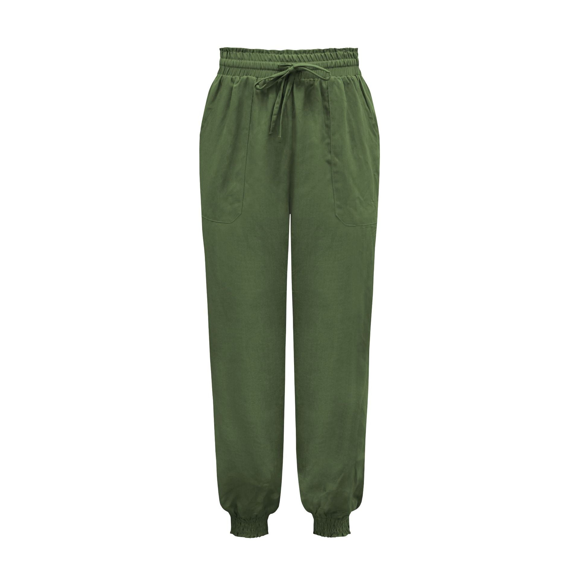 Solid Color Rayon Comfortable Casual Trousers