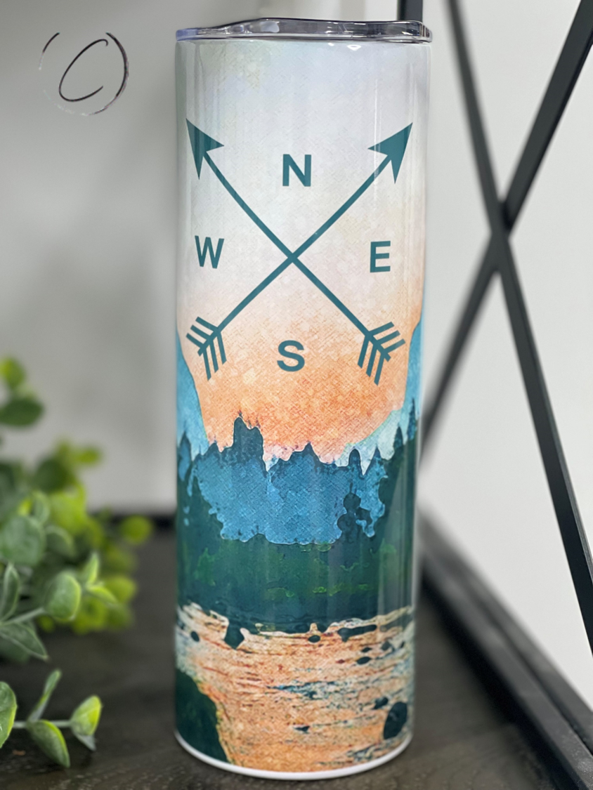 Mountain Compass 20oz Skinny Tumbler