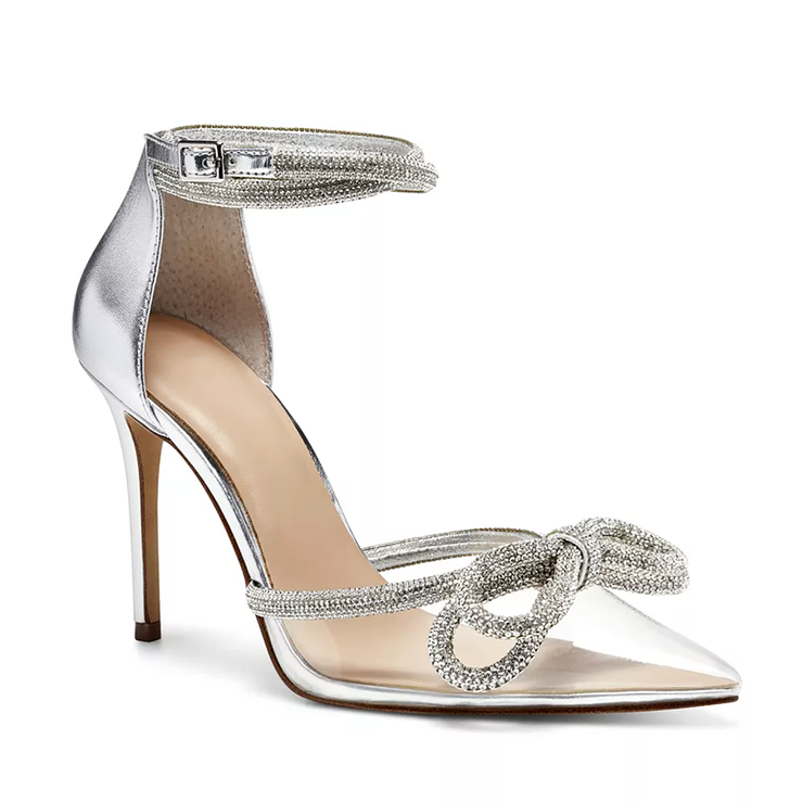 New women Wedding Crystal word bow with diamond high-heeled sandals