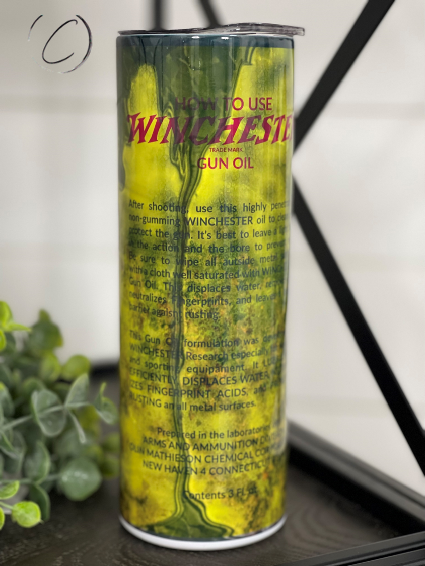 Winchester Gun Oil 20oz Skinny Tumbler