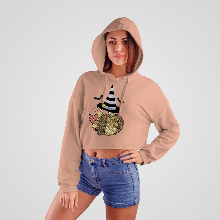 Cute Pumpkin Cropped Hoodie