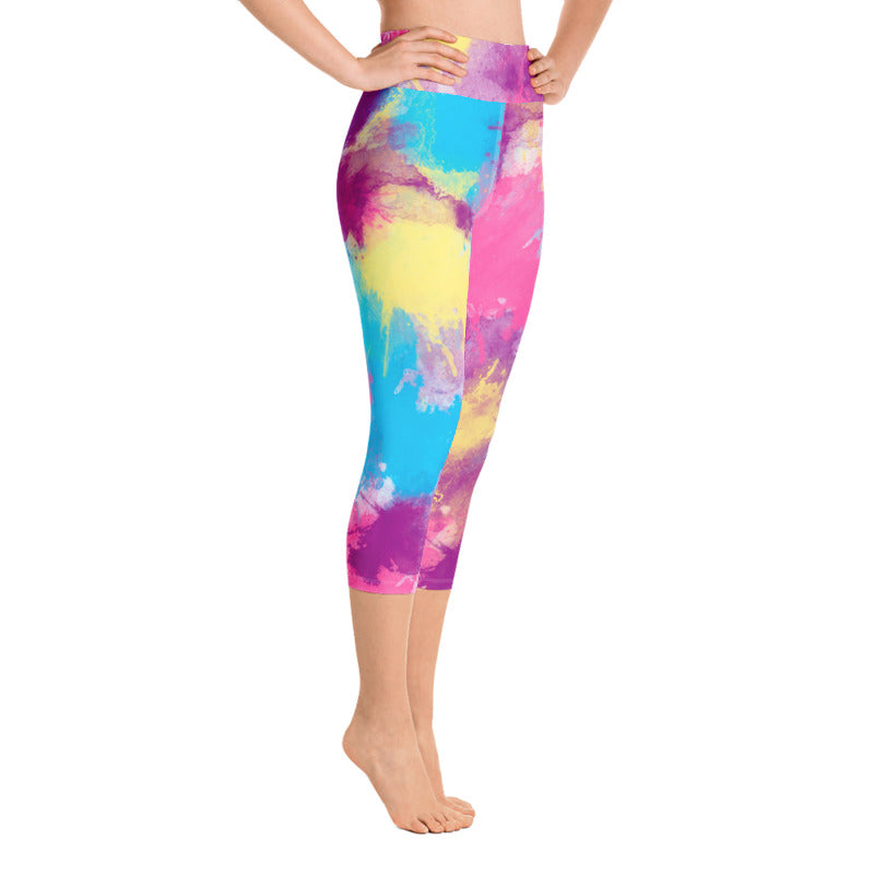 High Waist Tie Dye Capris