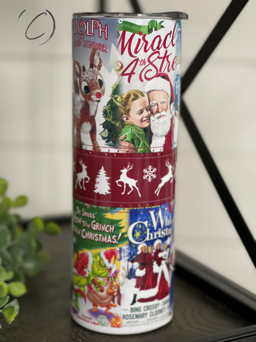 Classic Christmas Movie Posters 20oz Skinny Tumbler