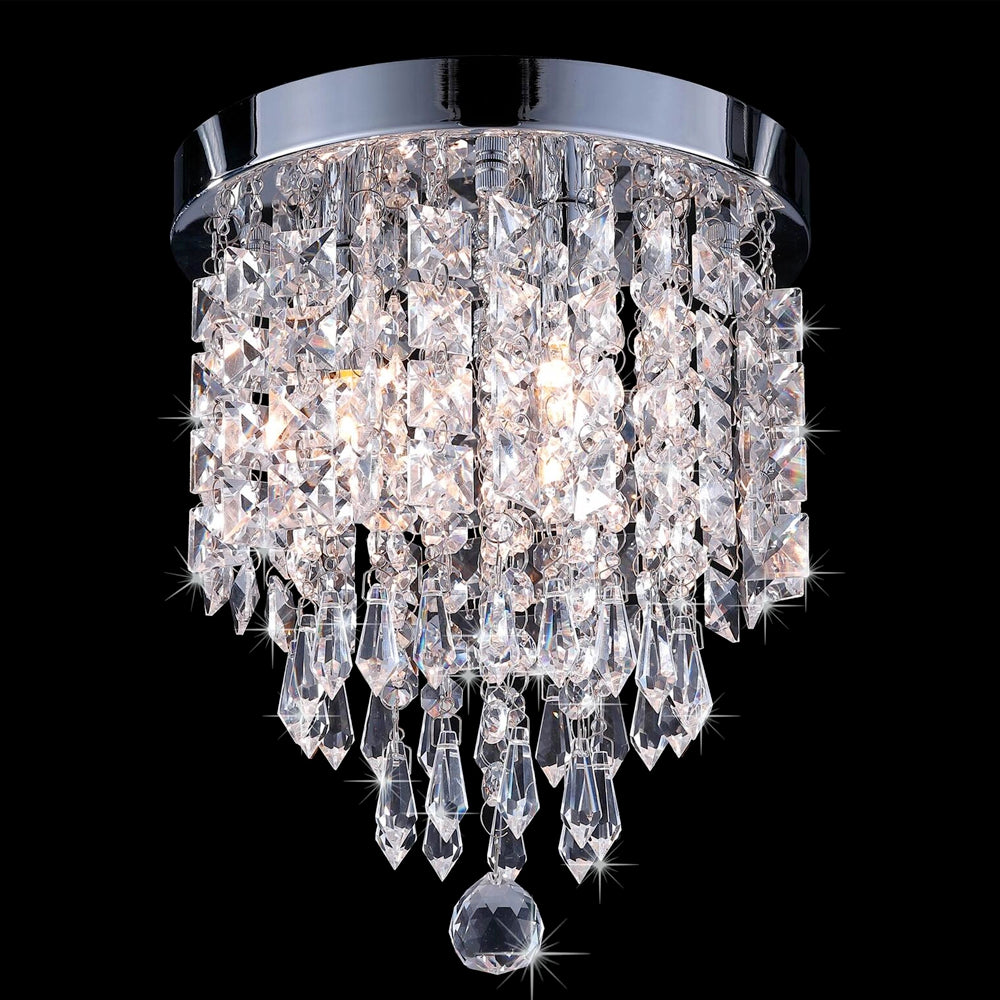 Crystal Chandelier with Hanging Center Ball Fixture Lighting | Yellow Pandora