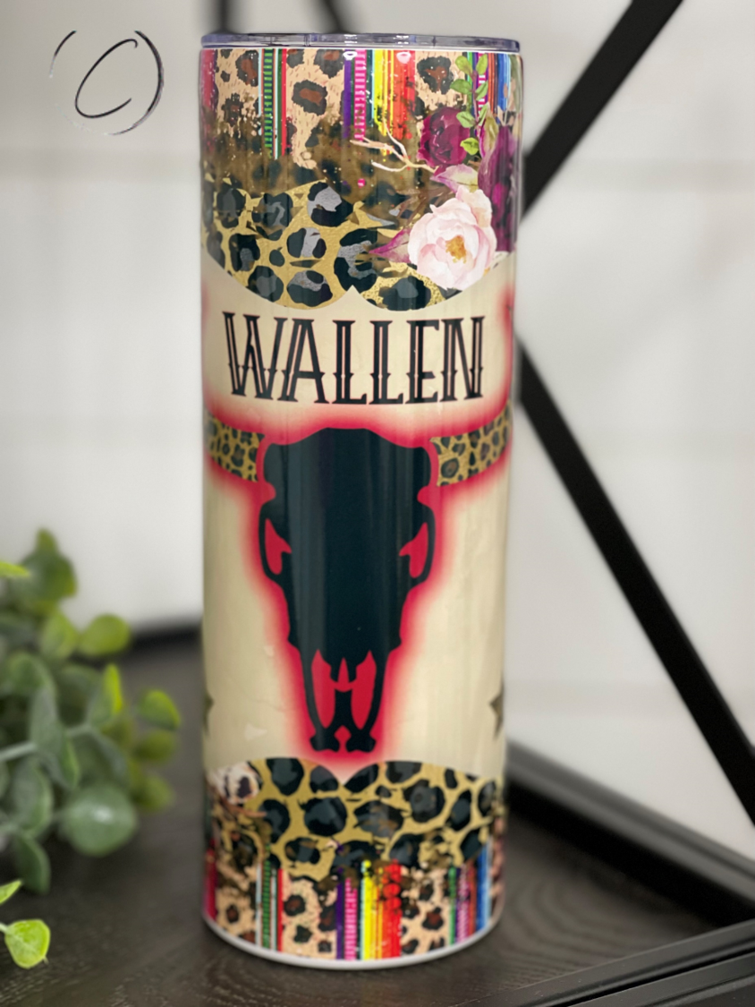 Wallen Bull Skull 20oz Skinny Tumbler