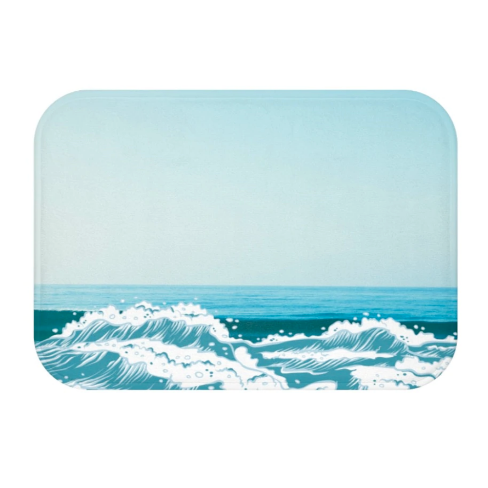 Ocean Waves Bath Mat | Yellow Pandora