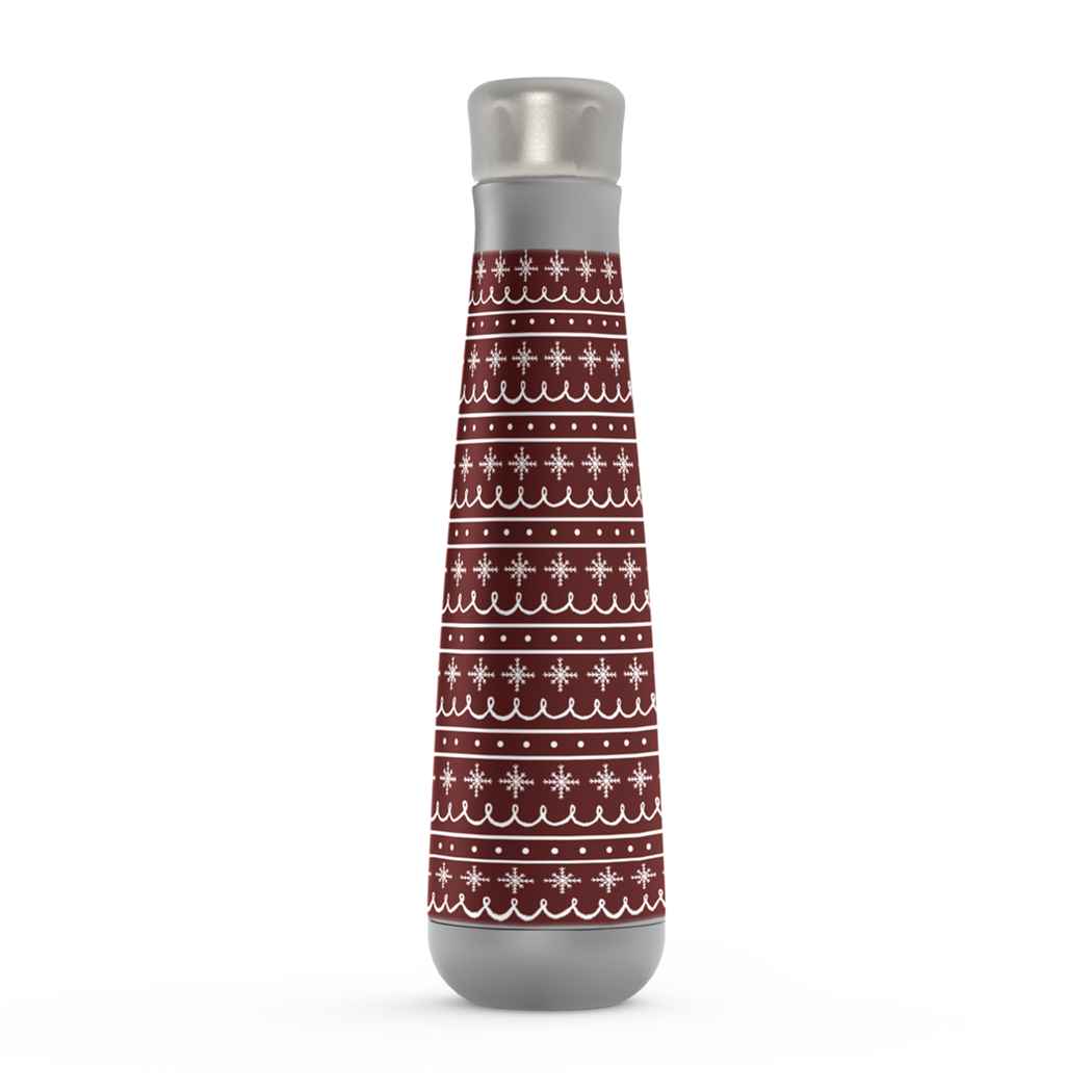 Red Snowflake Pattern Peristyle Water Bottle