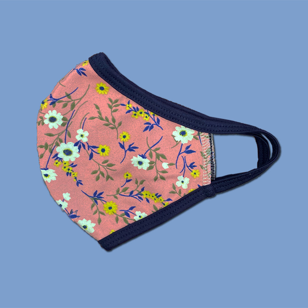 Washable reusable floral flower print face mask