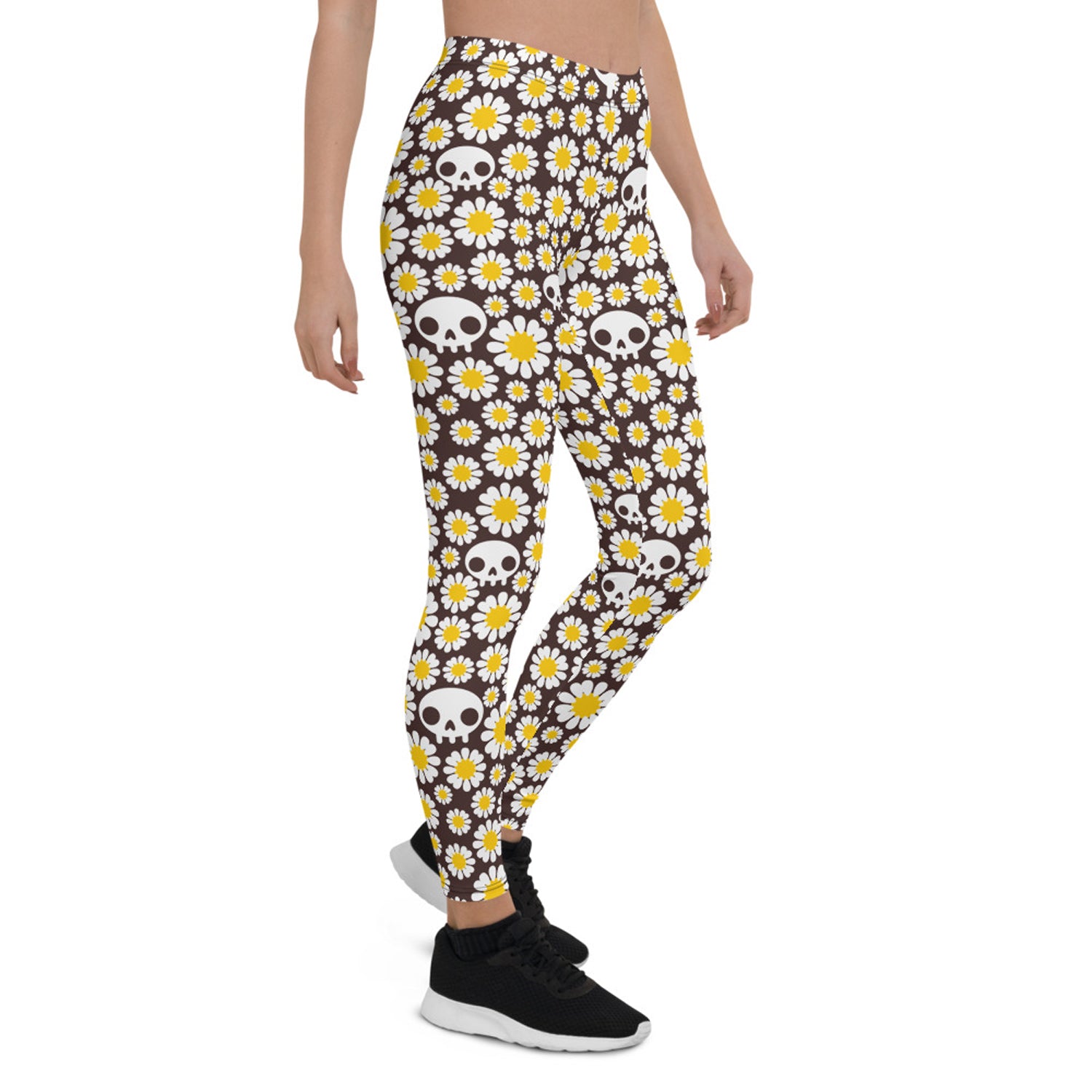 Daisies and Skulls Leggings for Women