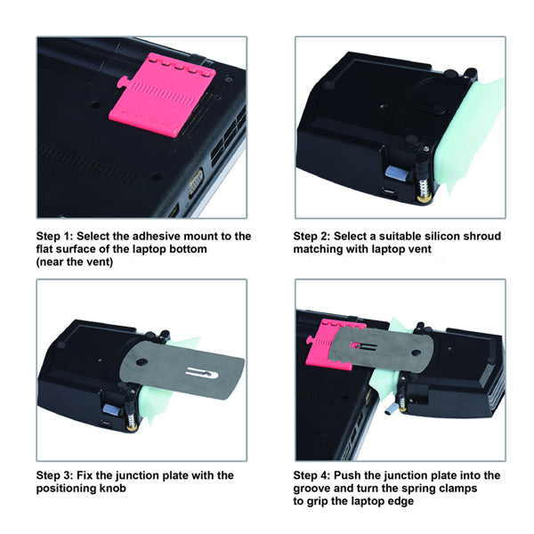 Laptop Cooler with Vacuum Fan Auto-Temp Detection