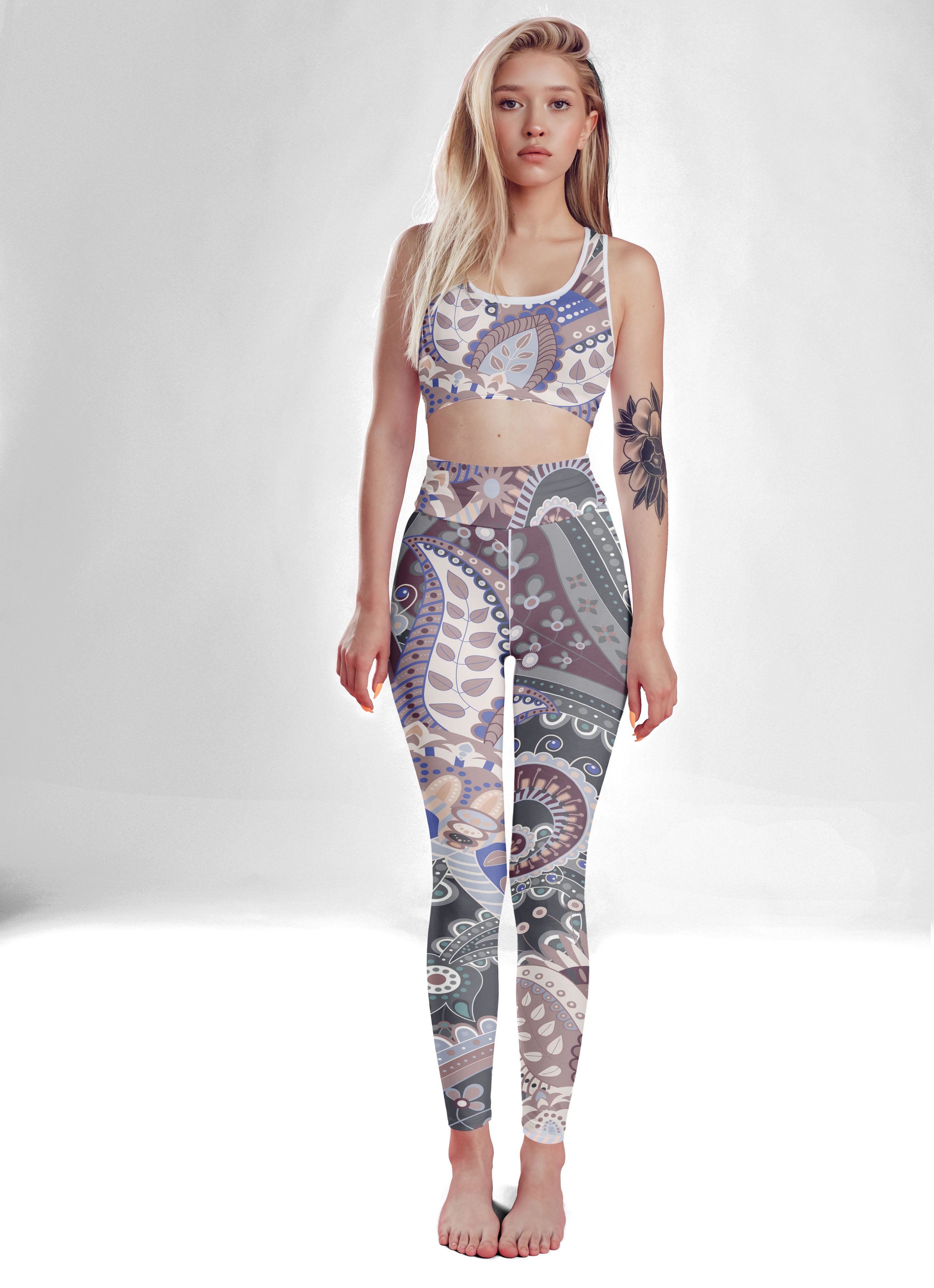 Bue Paisley Fitness Set