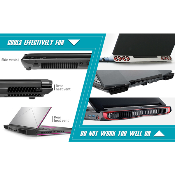 Auto-Temp Detection Laptop Fan Cooler with Temperature Display