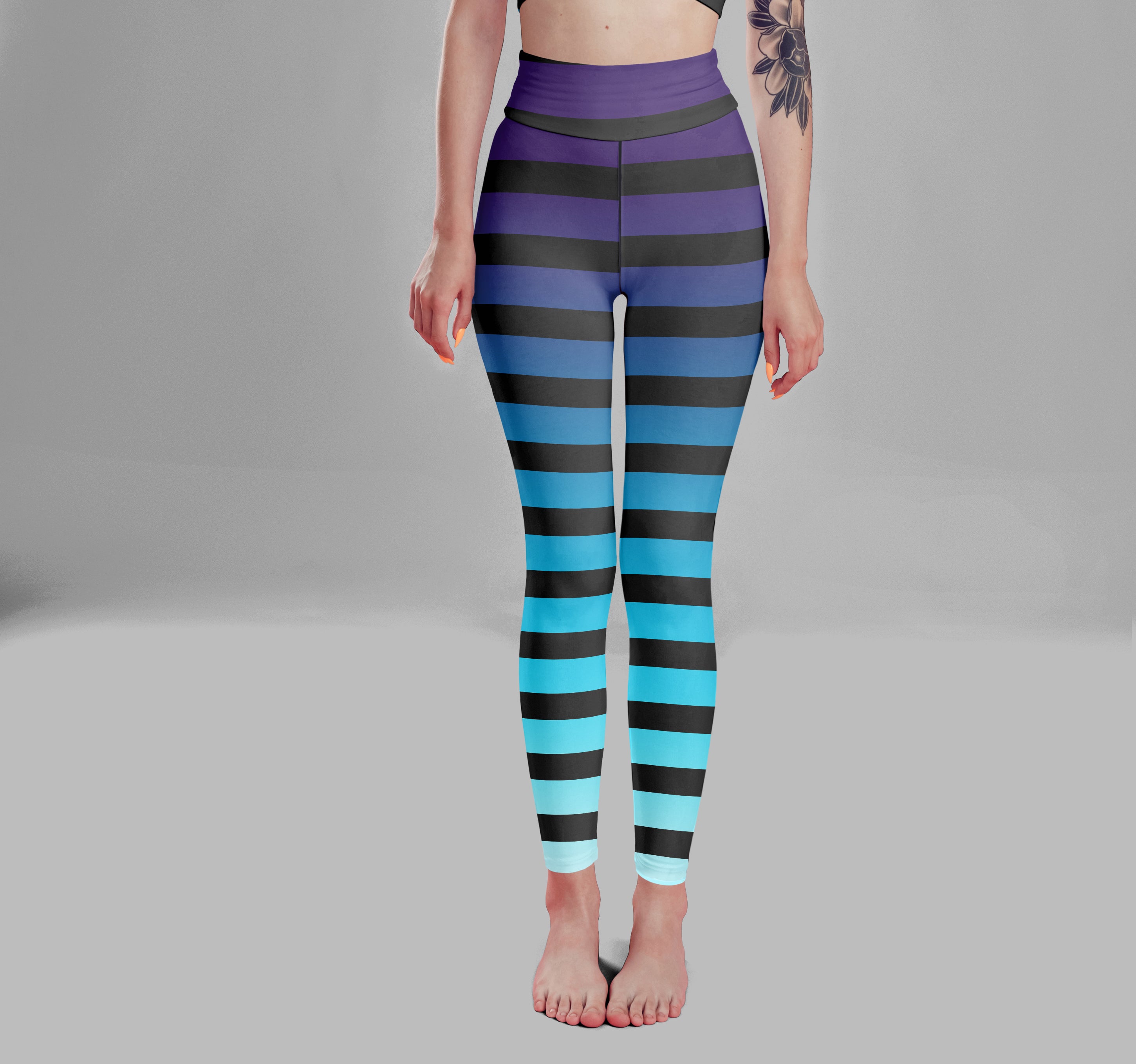 High Waist Ombre Gigi Striped Leggings