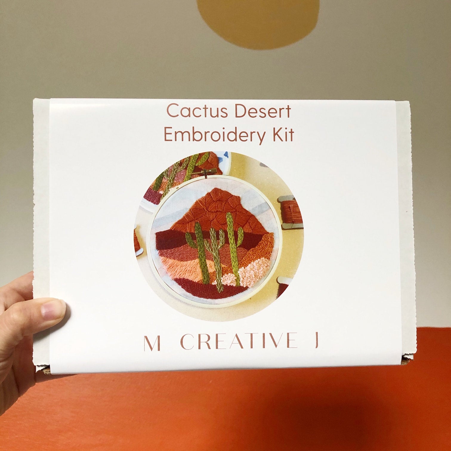 Daytime Cactus Desert Landscape DIY Beginner Embroidery Kit | Pink Cassiopeia