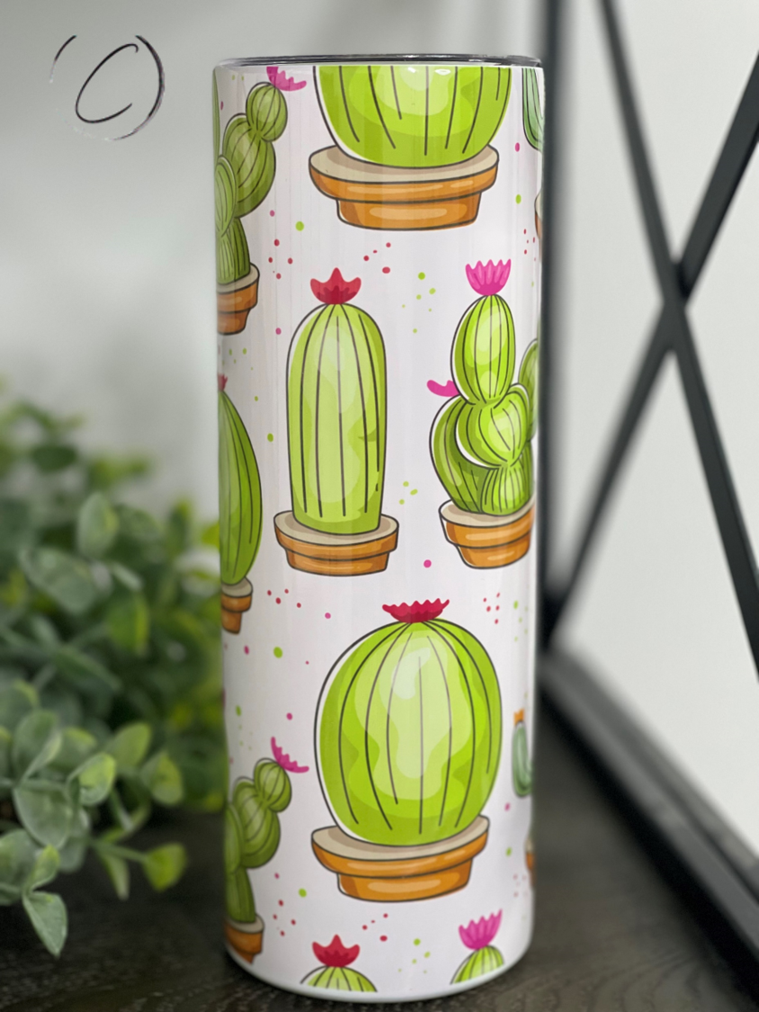 Watercolor Cacti 20oz Skinny Tumbler