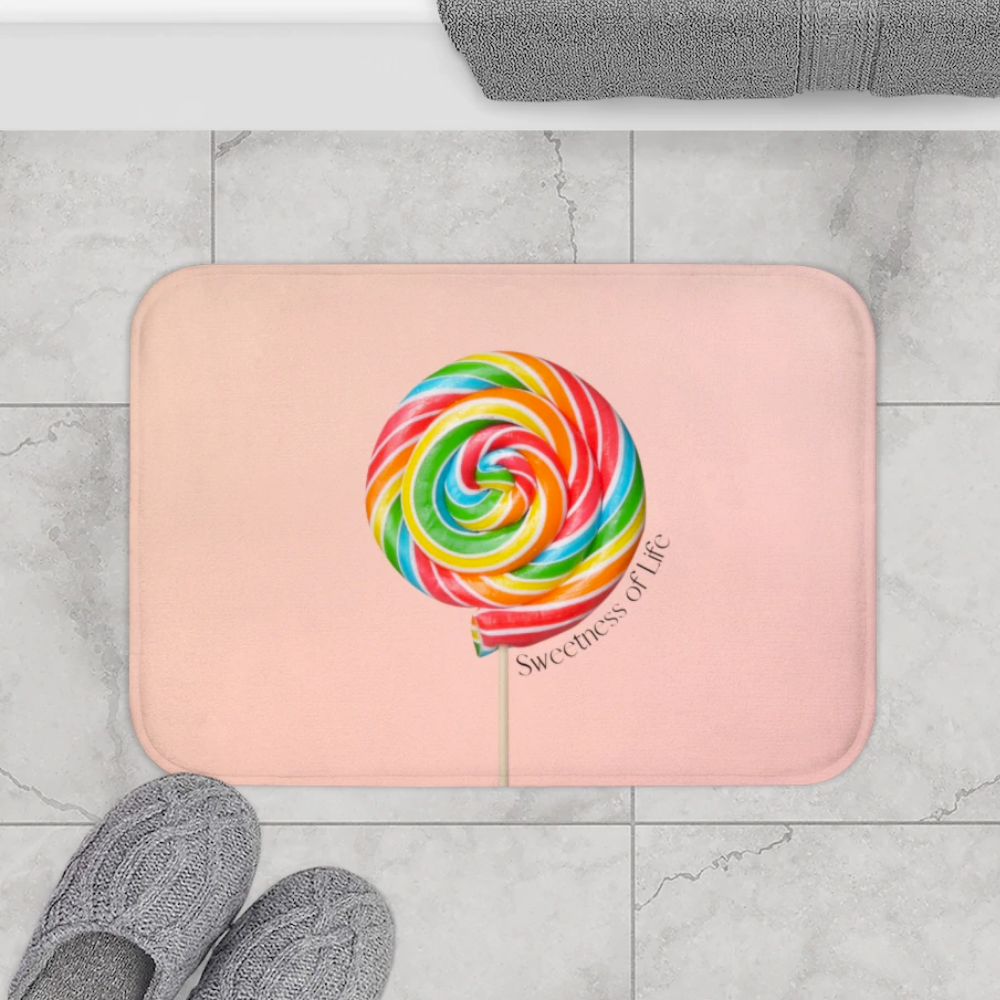 Lollipop Sweetness of Life Message Bath Mat