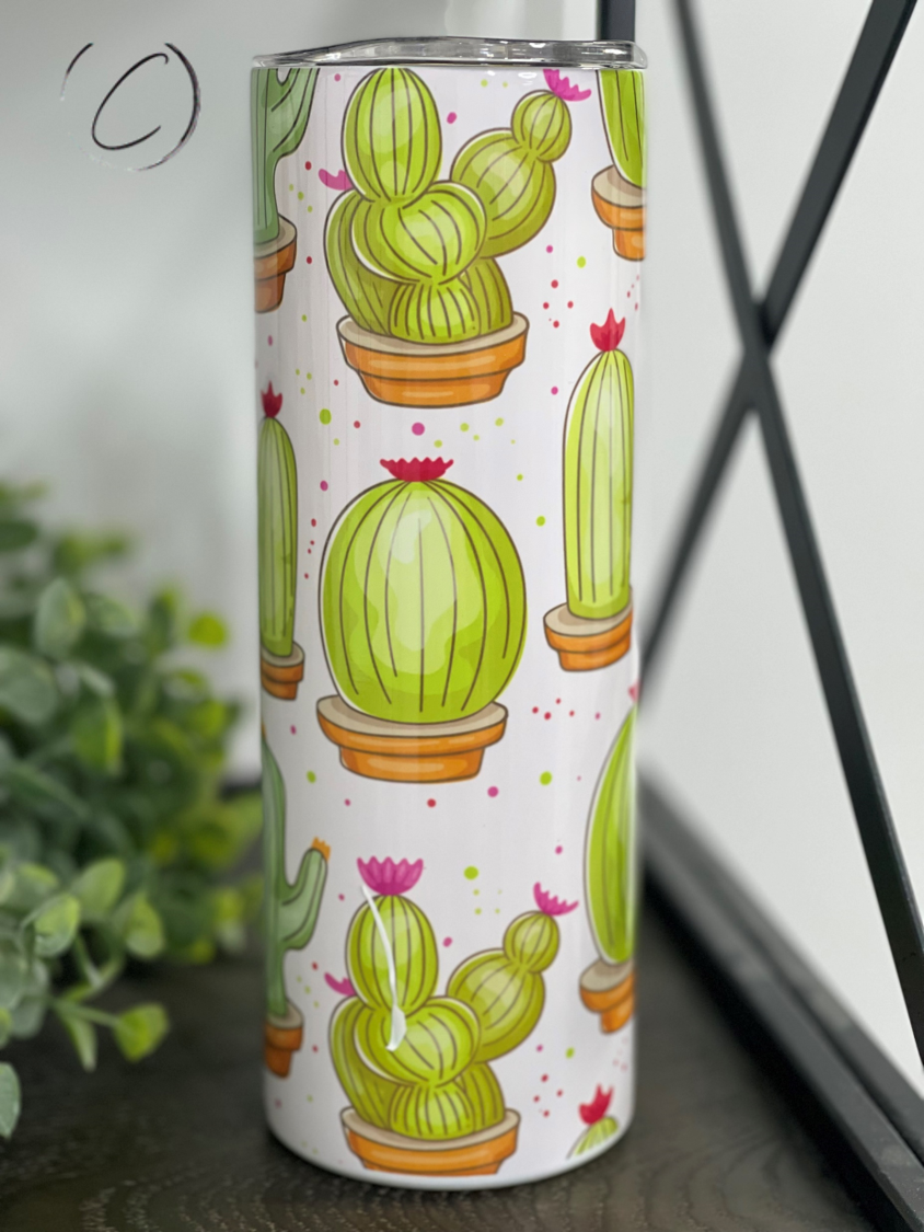 Watercolor Cacti 20oz Skinny Tumbler