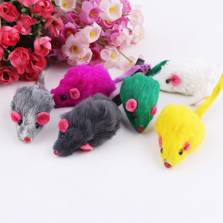 5 PCS PLUSH MOUSE CAT TOYS (Random Color)