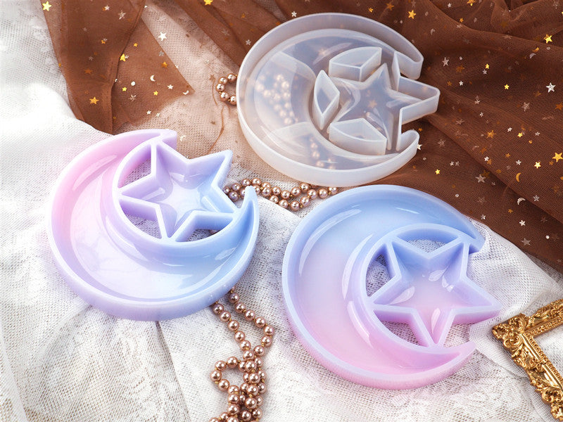 New Crystal epoxy resin Moon and Star plate Silicone Mold