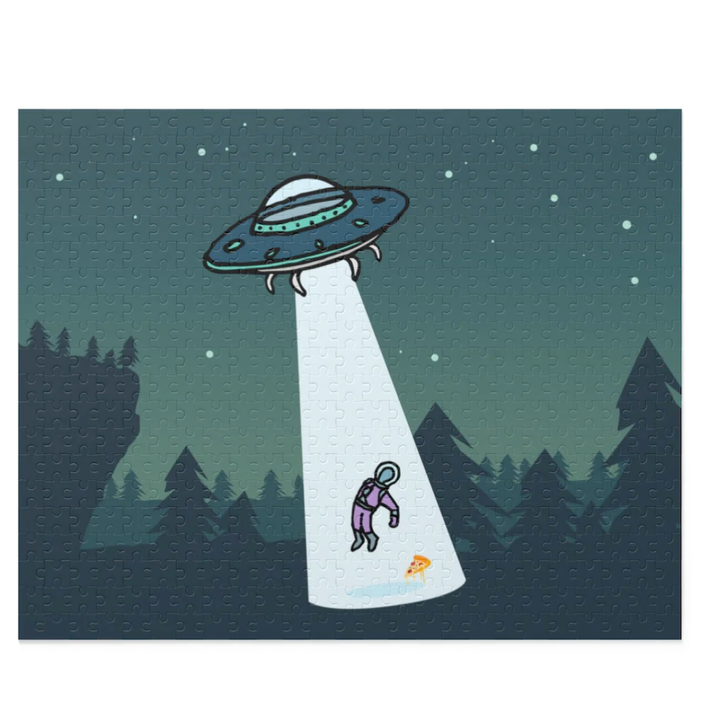 Alien Abduction with Pizza Jigsaw Puzzle 500-Piece