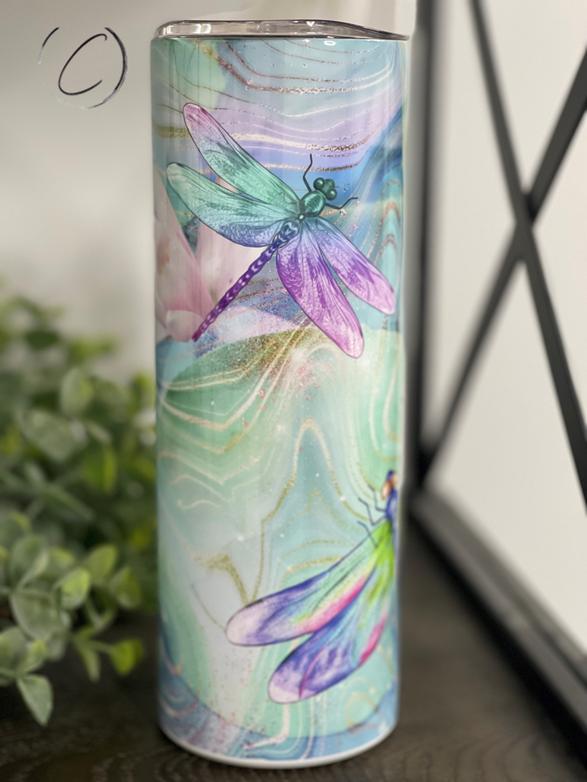 Translucent Dragonflies 20oz Skinny Tumbler